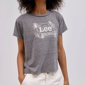 Lee x Daydreamer Doodles Reverse Girlfriend Tee in Heathered Gray Size XL NWOT